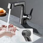 Modern 1-Lever Sink Faucet Round Basin Faucet Brass