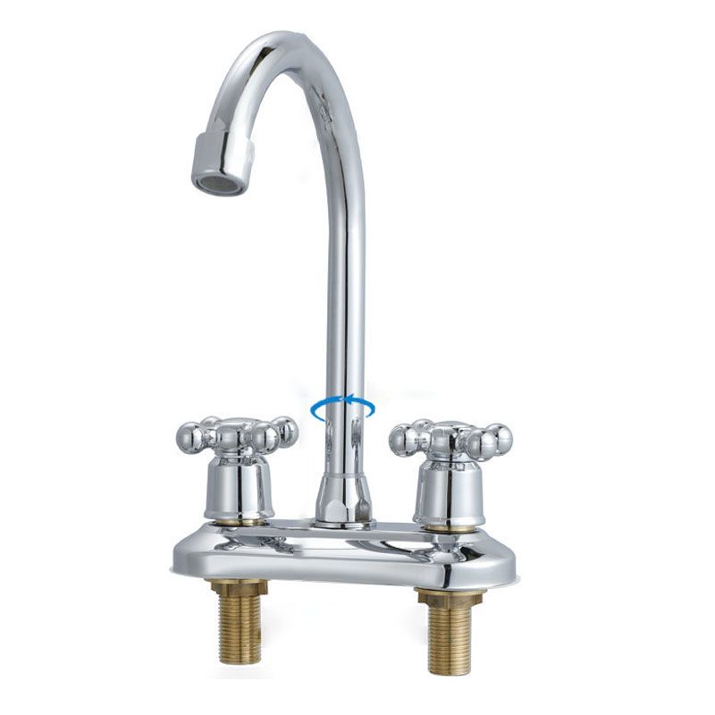 Knob Handle Central Mixer Contemporary Design Basin Faucet 2-Hole Faucet for the Bathroom