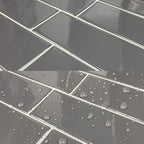 Peel and Stick Tiles Rectangle PVC Waterproof Peel and Stick Tiles Subway 10-Pack