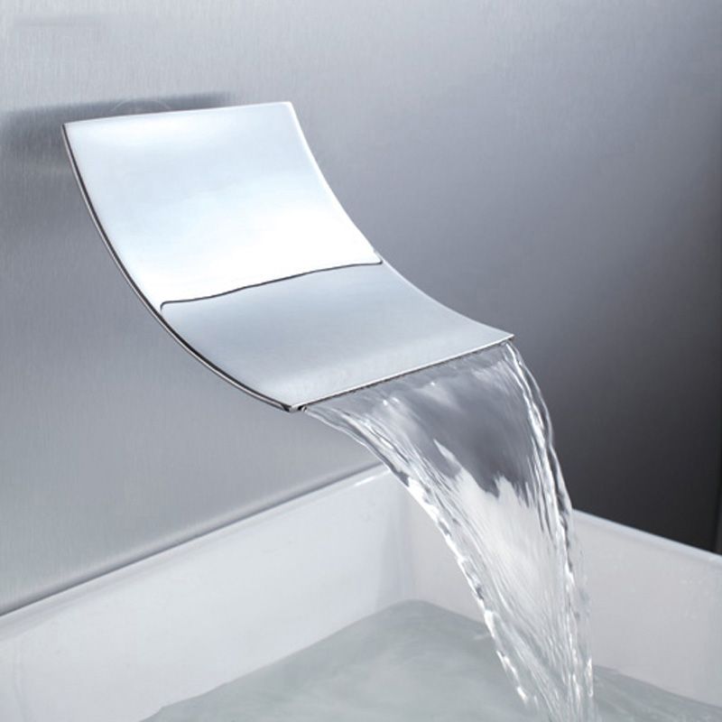 Modern Wall-Mounted Bathroom Faucet Low Arc Solid Brass Faucet