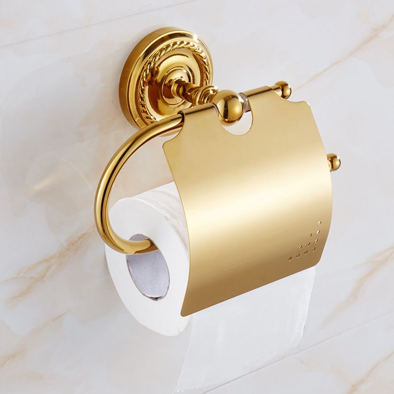 Traditional Golden Bath Accessory Set Copper Bathroom Accessory Kit