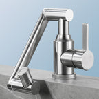 Swiveling Outlet Vessel Sink Faucet Stainless Steel Lever Handle Sink Faucet with Water Hose