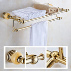 Modern bathroom accessories as a single piece or as a set in gold