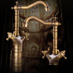 Industrial Widespread Bathtub Faucet with Cross Handles Sink Faucet