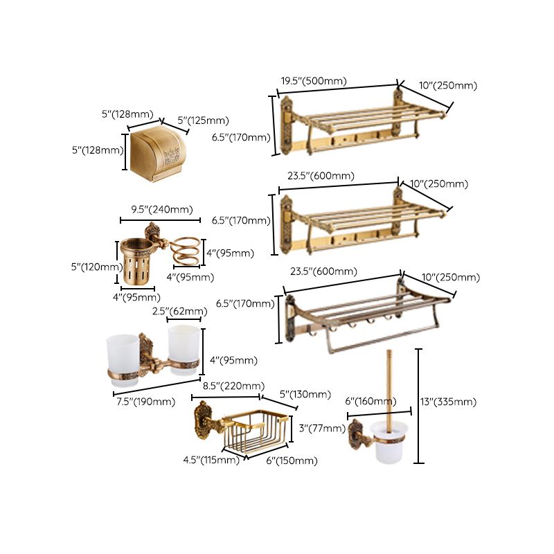 Traditional Bathroom Accessories Set Gold Bathroom Accessories Kit