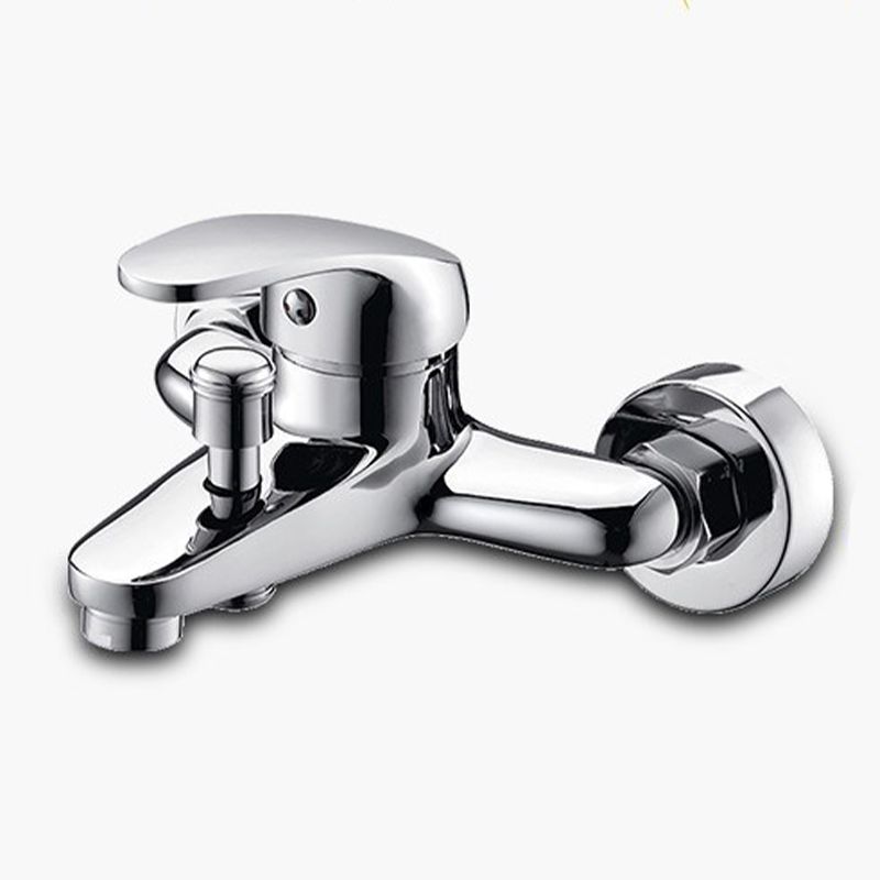 Modern Silver Bathtub Spout Single-Hole and Two-Hole Installation Faucet