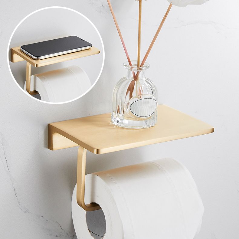 Golden Modern 5-piece Bathroom Accessories Set Brushed Brass Towel Holder/Paper Holder