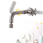 Contemporary Wall-Mounted Bathroom Faucet Cross Handles Stainless Steel Faucet
