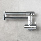 Modern Pull-down Faucet Single Handle Wall Mounted Pot Filler Low Profile 1-Hole Filler