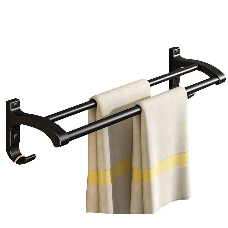 Black Aluminum Bathroom Accessory Set Modern Bathroom Shelf / Towel Bar & Paper Holder
