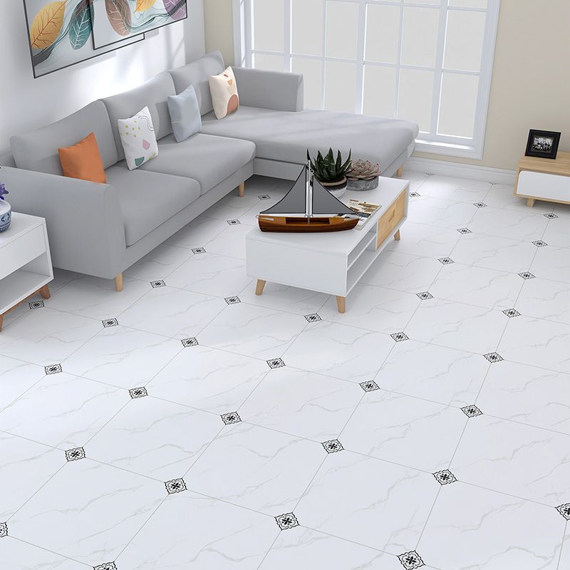 Home Indoor Vinyl Floor Spiral Marble Print Square PVC Vinyl Floor