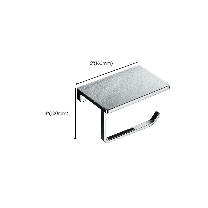 Contemporary 2-piece bathroom set made of polished chrome stainless steel toilet paper holder