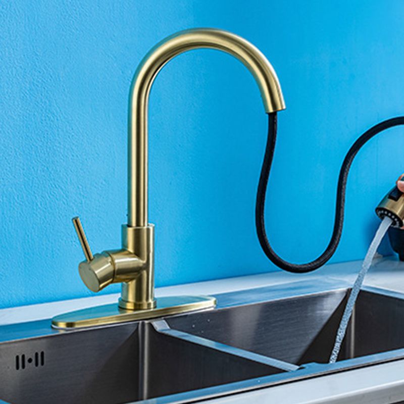 Modern Style Extendable Sink Faucet Single Handle Stainless Steel Sink Faucet