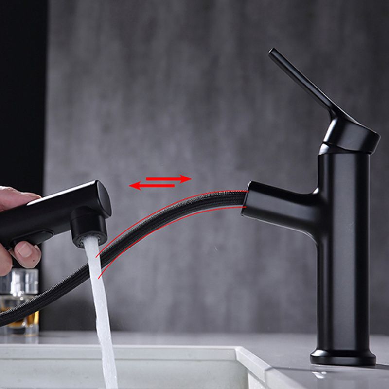 Round Vessel Sink Bathroom Faucet Simple Style Faucet with Brass Material