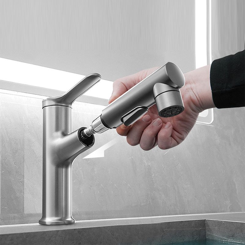 Contemporary Single Color Faucet Low Arc Centerset Sink Faucet for Bathroom