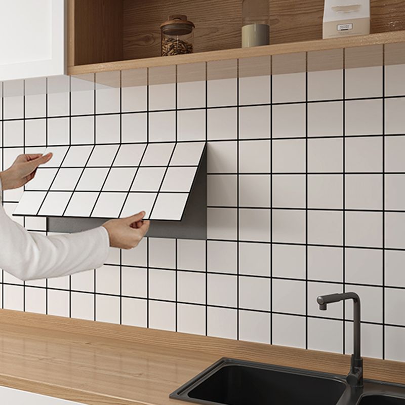 Modern Peel and Stick Tile PVC Rectangular 10 Pack Peel & Stick Field Tile for the Kitchen