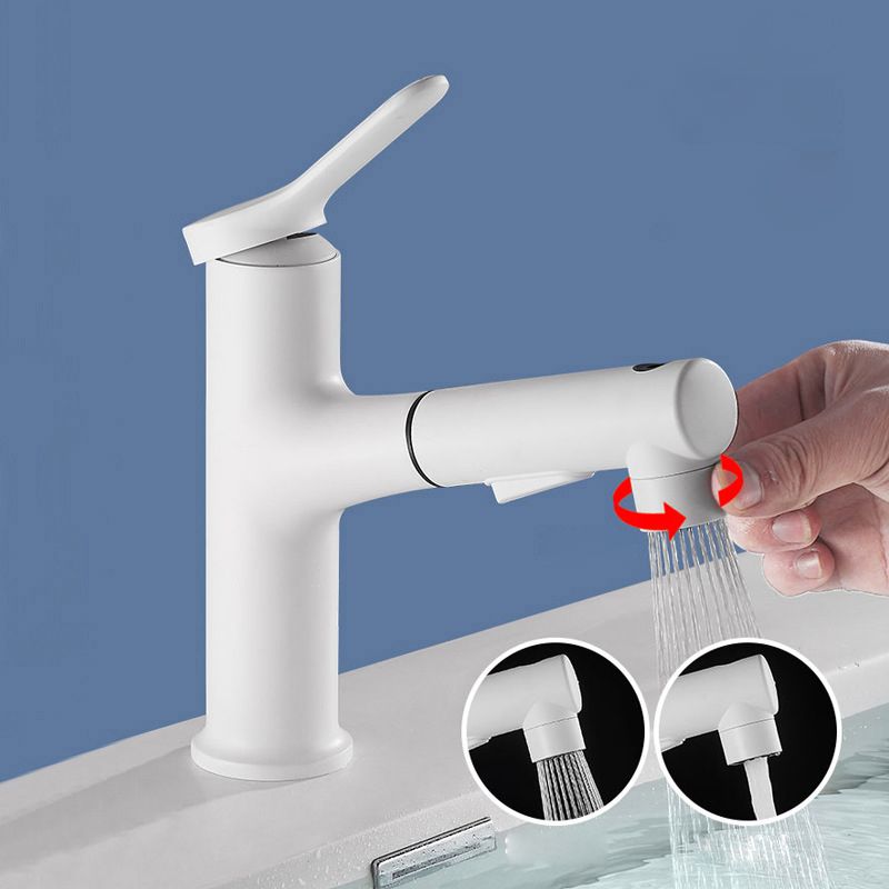 Contemporary Vessel Faucet Copper Single Handle Low Arc Pull Down Vessel Faucet for Home