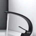 Waterfall Spout Widespread Faucet Modern Lever Handles Faucet