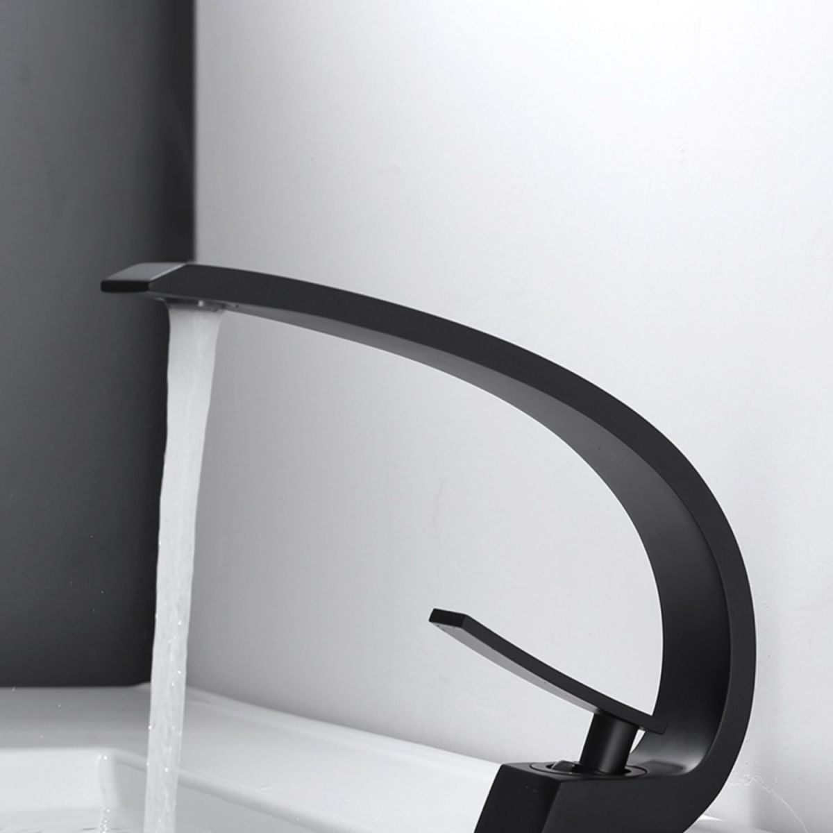 Waterfall Spout Widespread Faucet Modern Lever Handles Faucet