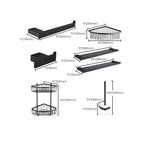 5-piece Modernism Bathroom Accessory Set in Matte Black Stainless Steel