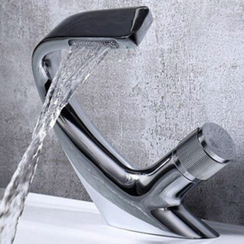 Contemporary Container Copper Brass Knob Handle Low Arch Container Faucet