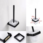 Black Bathroom Accessories Hardware Set with Towel Bar and Bathroom Shelf