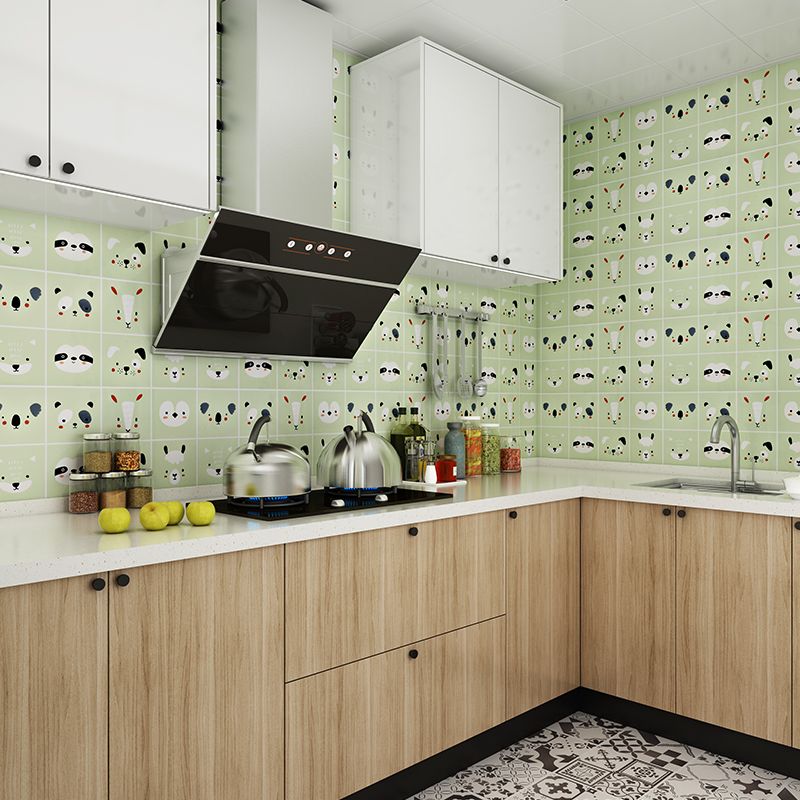 Plastic Peel-and-Stick Back Wall Tiles Waterproof Single_TILE Wallpaper