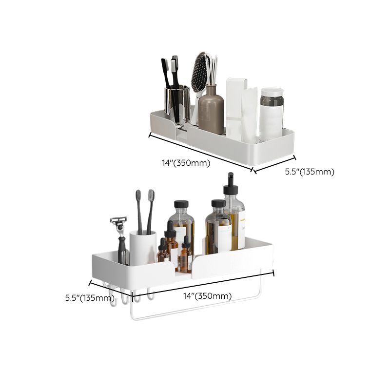 White Bathroom Set Modern 1/2/3 - Pieces Stainless Steel Bathroom Shelf