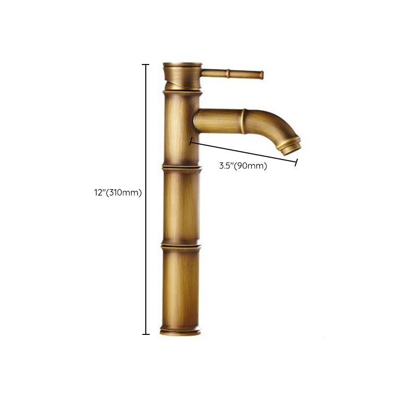 Farmhouse Brass Bathroom Faucet With Lever Handle Single Hole Sink Faucet
