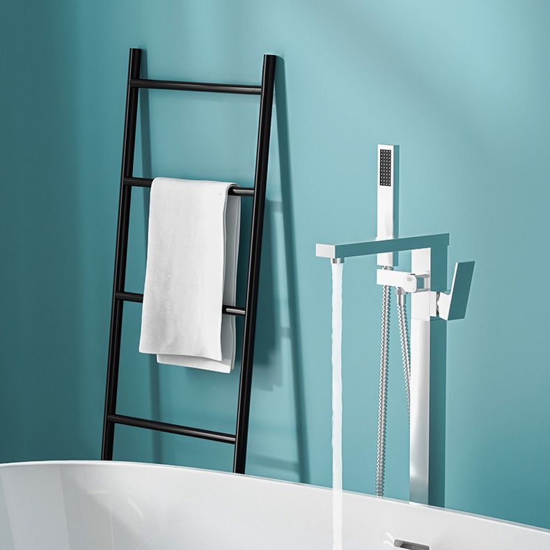 Modern Freestanding Bathtub Faucet Copper Floor Mounted Freestanding Bathtub Faucet