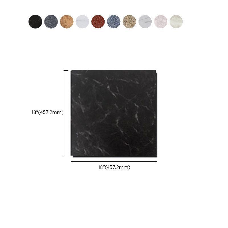 Modern Water-Repellent Plastic Flooring Fabric Look Square Edge Floor Tiles