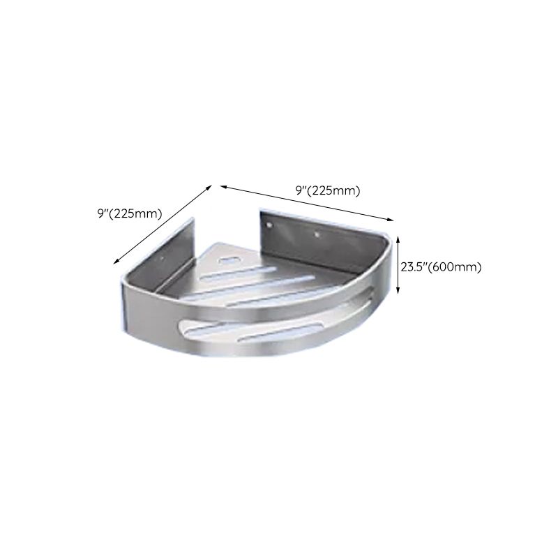 Contemporary bathroom accessory set made of aluminum with towel holder/bath shelf
