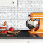 Peel and Stick Tiles Rectangular Stain Resistant PVC Subway Peel and Stick Tiles for the Kitchen