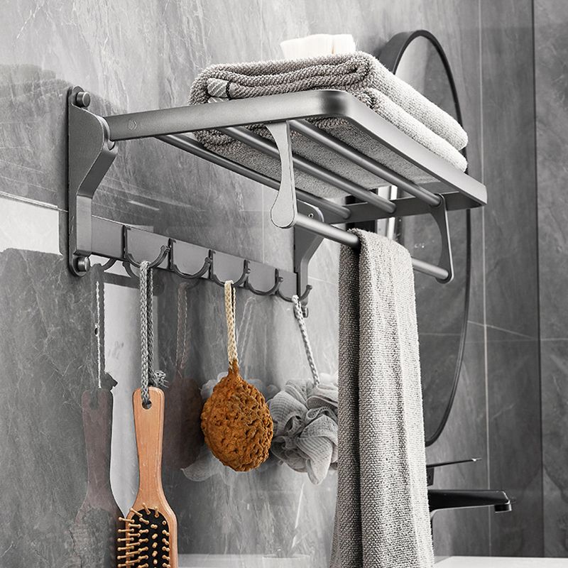 Gray 6/7-piece modern bathroom accessory set bathroom shelf/bath towel hooks/towel bar included