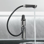 Contemporary Bath Faucet Brass Lever Handle Pull-Out Sink Faucet