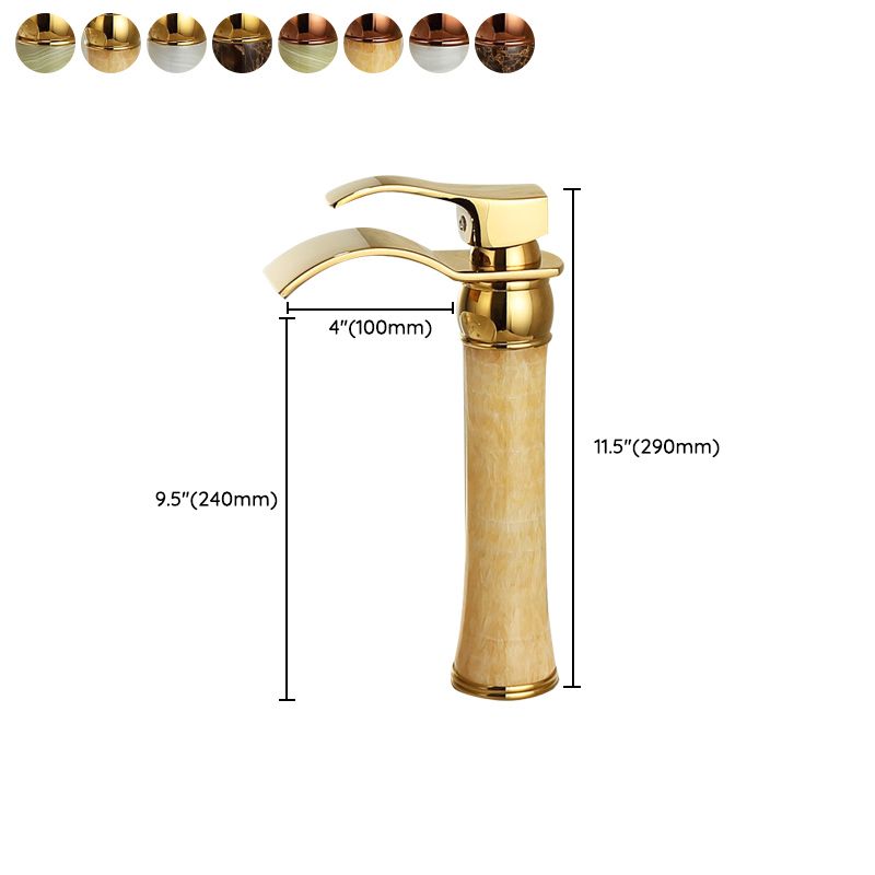 Wall-mounted Copper Roman Bath Faucet Low Arc Roman Bath Faucet Set with Jade
