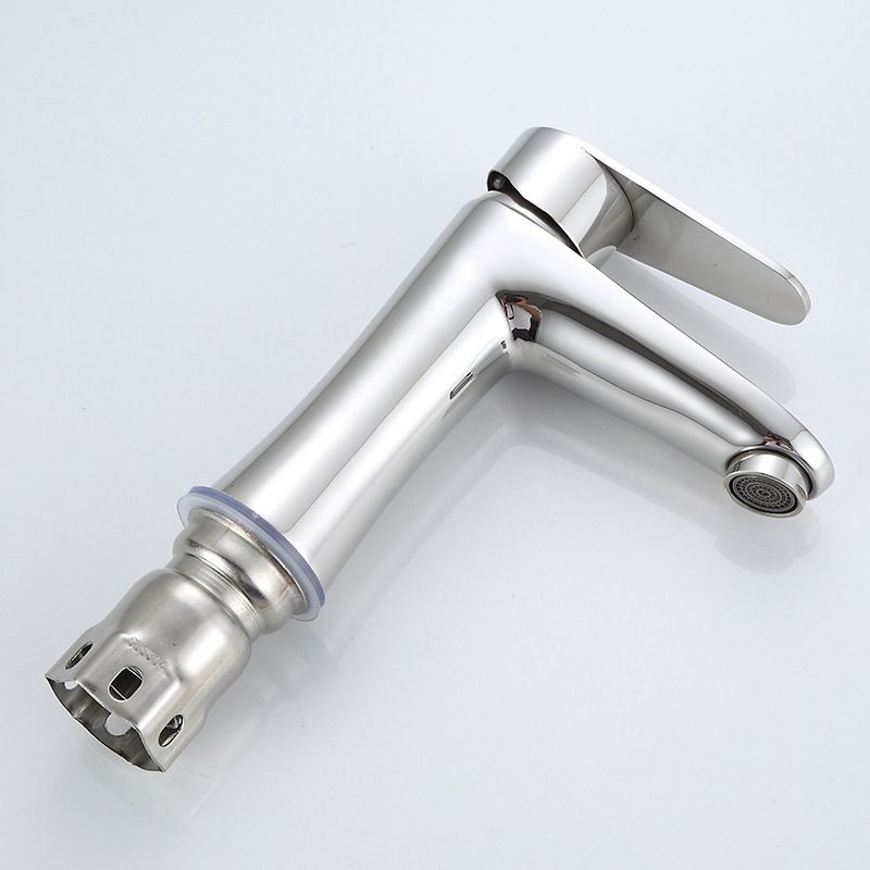 Modern Basin Tap Monochrome Center Mount Low Arc Faucet for Bathroom