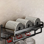 Matt Black 2-piece modern bathroom accessories as a single item or as a set with bath shelf