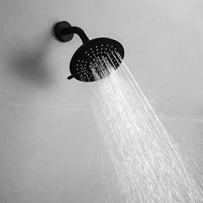 Round Fixed Shower Head Matte Black 5 Spray Patterns Wall Mounted Shower Head
