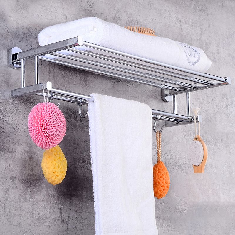 Contemporary Bathroom Accessories Hardware Set made of silver metal