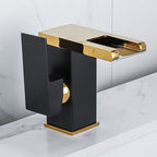 Waterfall basin mixer tap square lever handle with LED three-color light