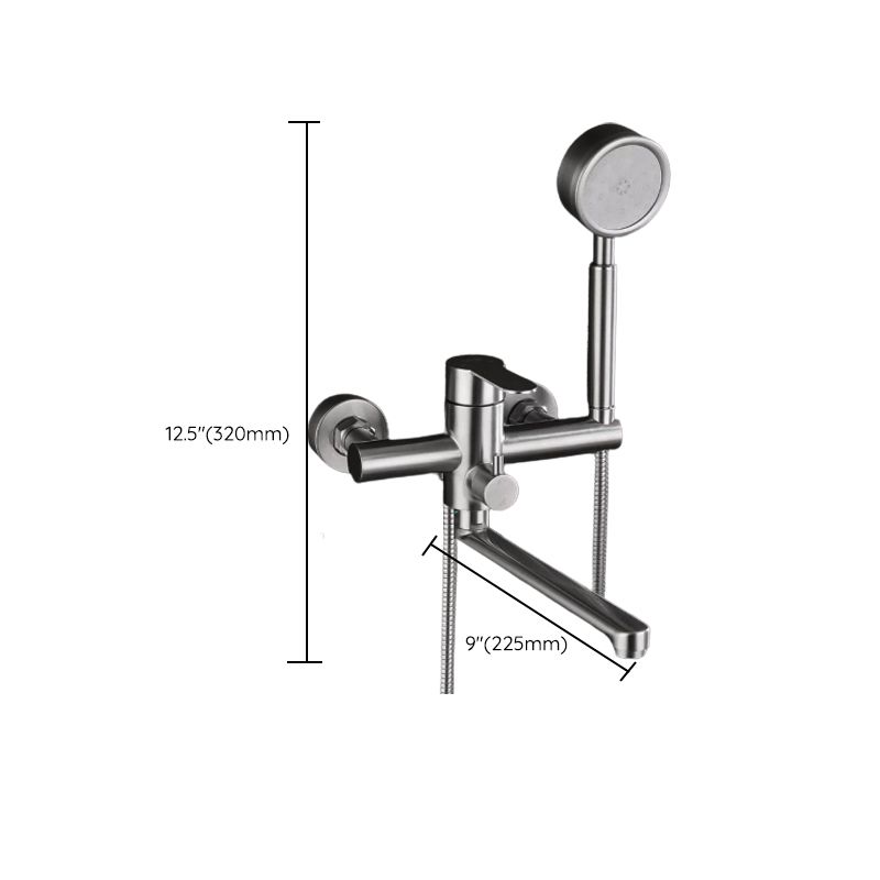 Wall-mounted metal bathtub filling low arch swivel bathtub mixer