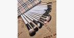 Complete professional makeup brush set with 20 brushes and a case