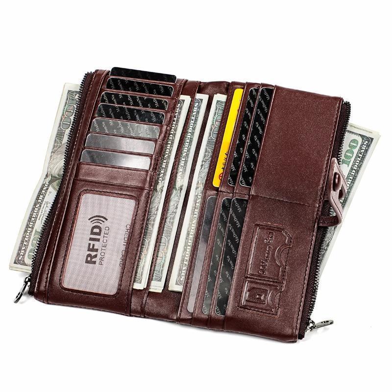 Long wallet made of genuine leather
