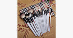Complete professional makeup brush set with 20 brushes and a case