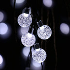 Solar-powered Crystal Ball String Lights