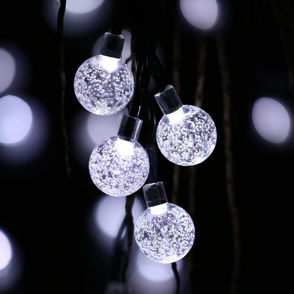 Solar-powered Crystal Ball String Lights
