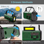 Solar Emergency Radio with Power Bank – Hand Crank & LED Torch for Camping and Outdoor Use