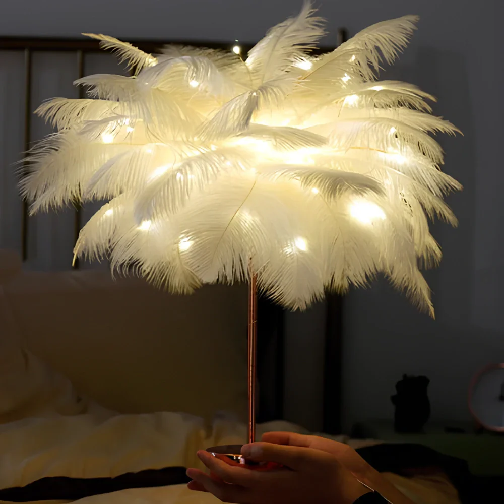 Atmospheric Feather Palm Tree Lamp - LumaPalm