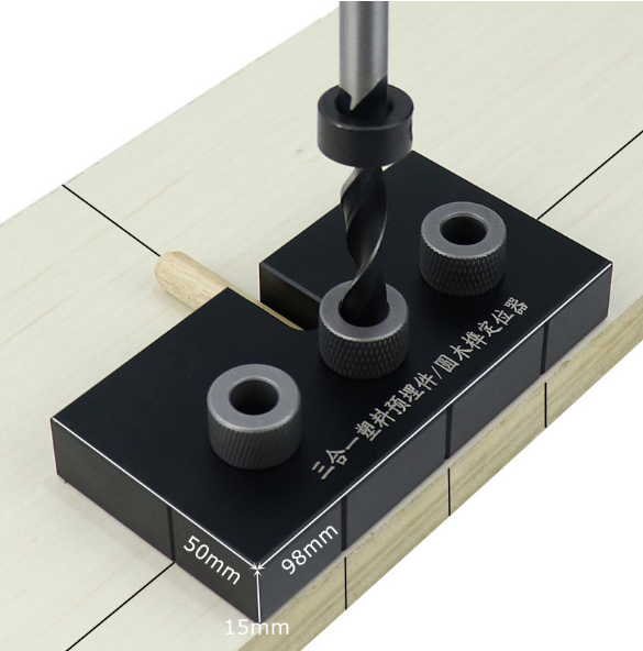 3 in 1 adjustable woodworking drill locator punch tools